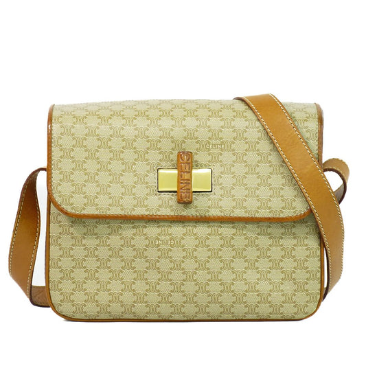 CELINE マカダム ショルダーバッグ ベージュ