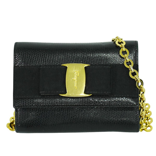 Salvatore Ferragamo ヴァラ ショルダーバッグ ブラック