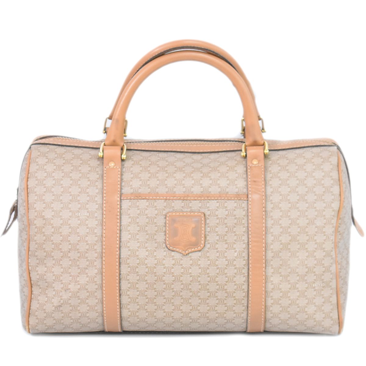 CELINE マカダム ボストンバッグ ベージュ