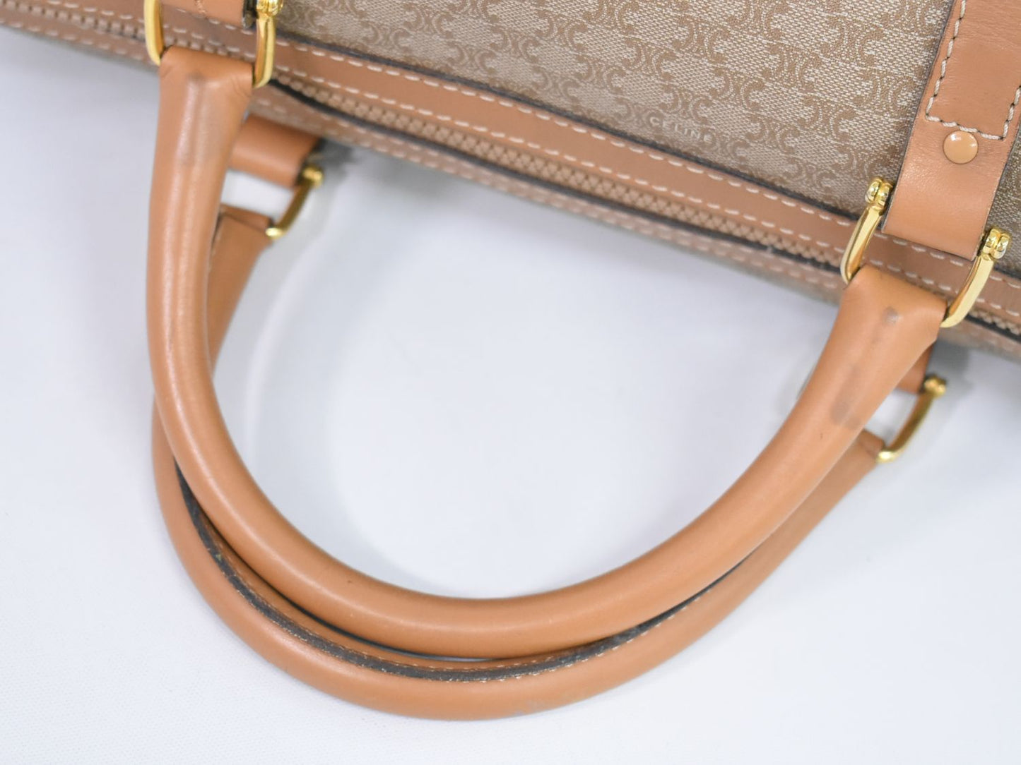CELINE マカダム ボストンバッグ ベージュ