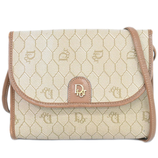 Christian Dior ハニカム柄 ショルダーバッグ ベージュ