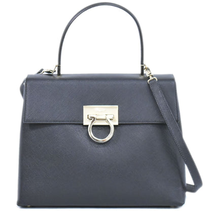 Salvatore Ferragamo ガンチーニ 2WAY ショルダーバッグ ブラック