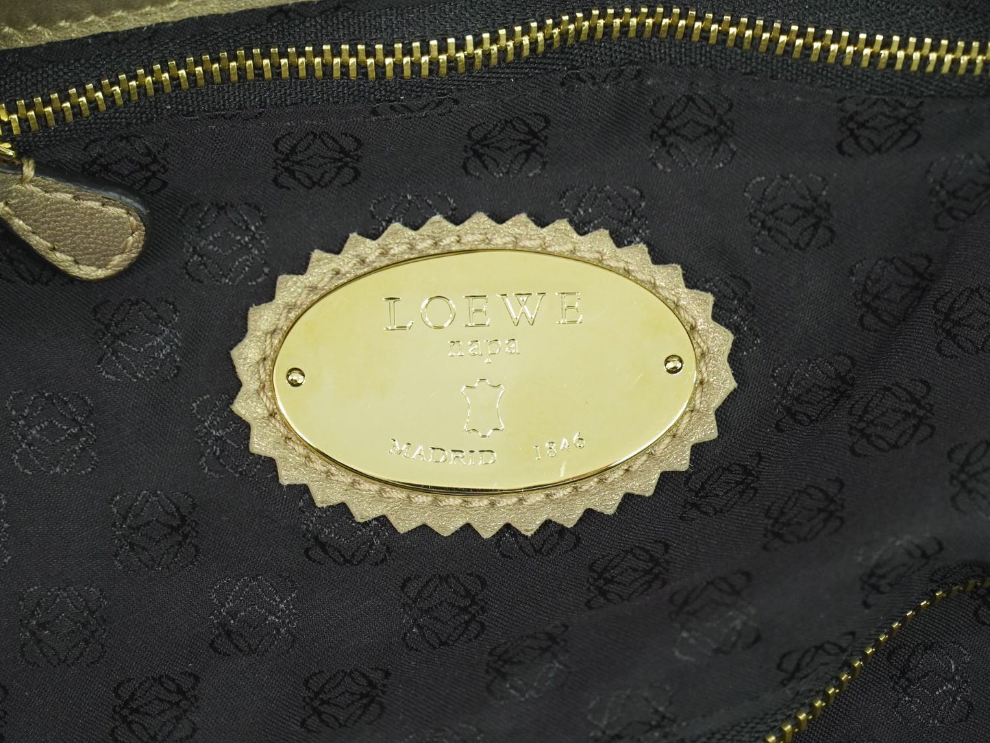 LOEWE ナッパアイレ ハンドバッグ ゴールド