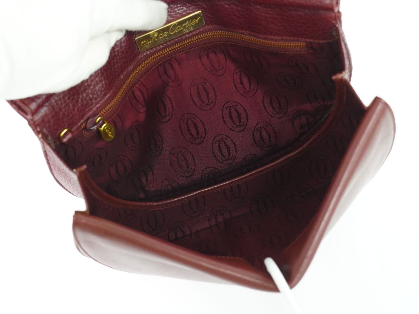 Cartier マストライン ショルダーバッグ ボルドー