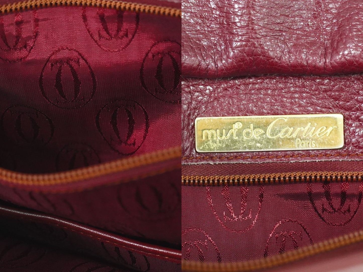 Cartier マストライン ショルダーバッグ ボルドー