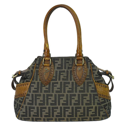 FENDI エトニコ ズッカ ハンドバッグ ブラウン 8BN157