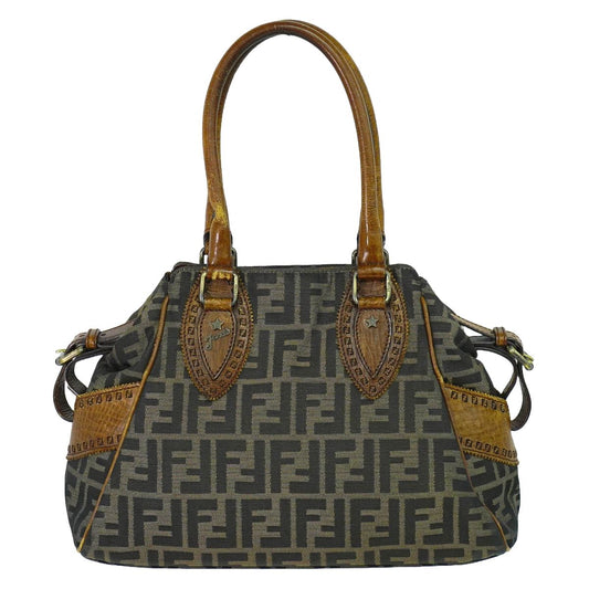 FENDI エトニコ ズッカ ハンドバッグ ブラウン 8BN157