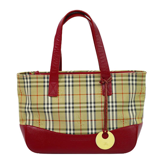 BURBERRY ノバチェック ハンドバッグ ベージュ レッド