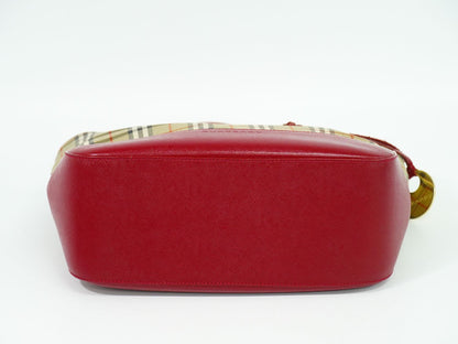 BURBERRY ノバチェック ハンドバッグ ベージュ レッド