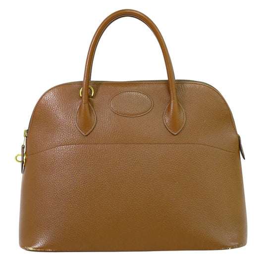HERMES ボリード 35 ハンドバッグ 〇Z刻 ブラウン
