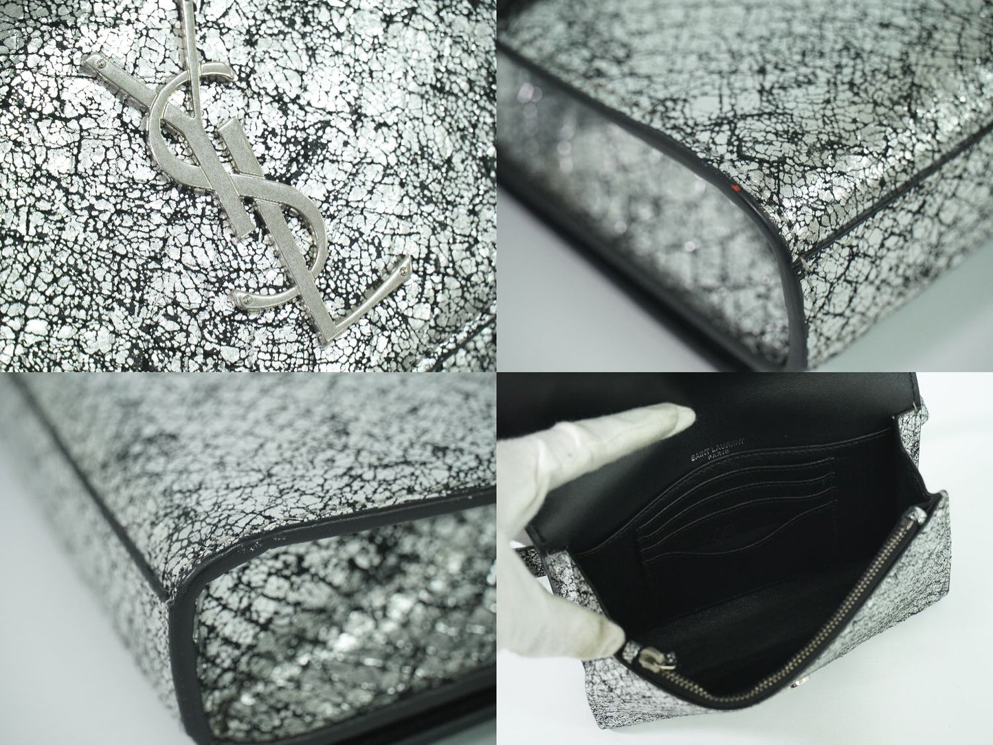 SAINT LAURENT カサンドラ ウエストポーチ シルバー