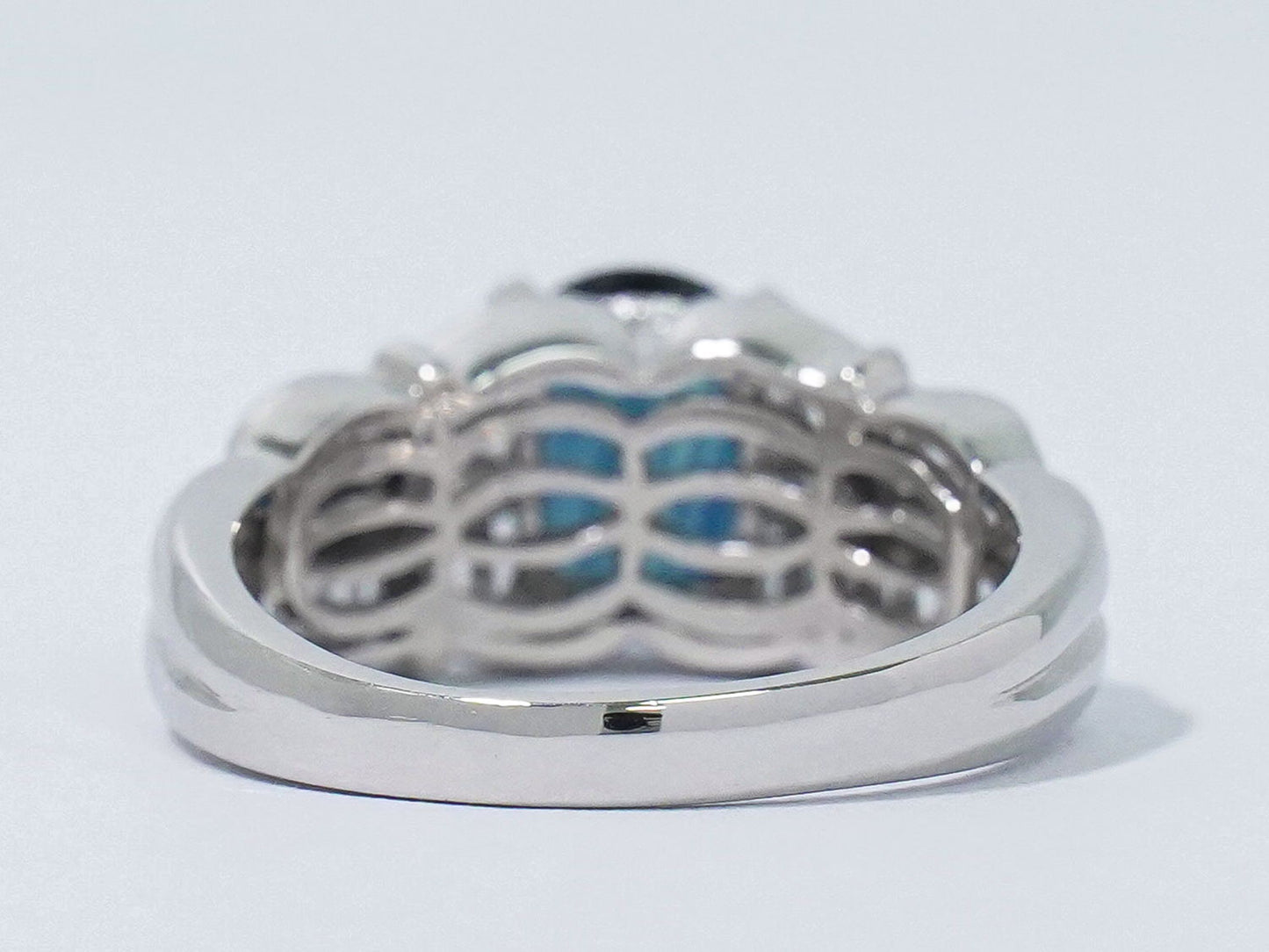 サファイア 1.57ct ダイヤモンド 0.80ct Pt900 リング 13号 プラチナ ブルー