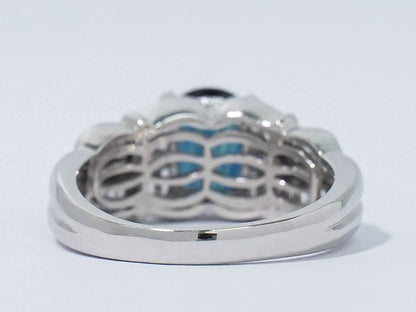 サファイア 1.57ct ダイヤモンド 0.80ct Pt900 リング 13号 プラチナ ブルー