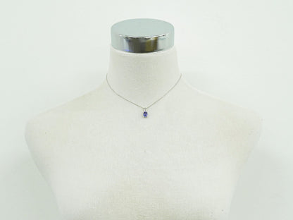 タンザナイト 1.00ct ダイヤモンド 0.01ct K18 WG ネックレス パープル