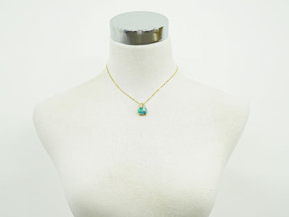 ボルダーオパール 6.35ct ダイヤモンド 0.16ct 750 K18 YG ネックレス ブルー