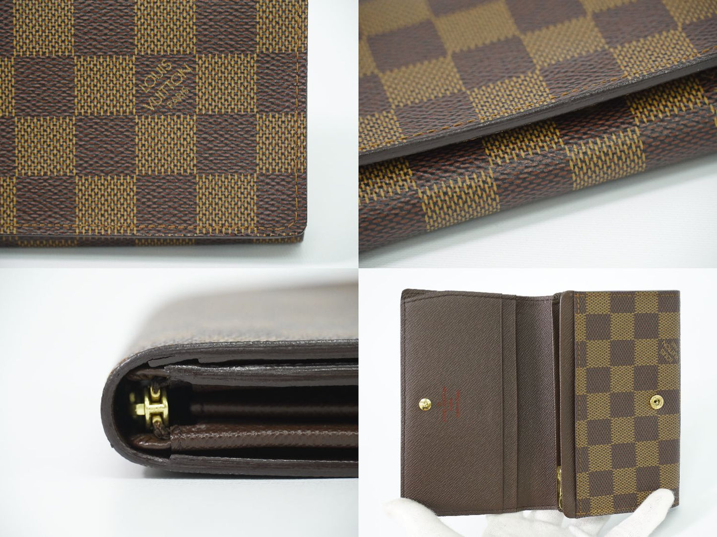 LOUIS VUITTON ポルトフォイユ トレゾール ダミエ エベヌ 折財布 N61736