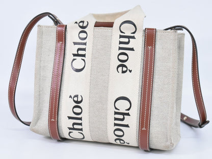 Chloe ウッディ スモール 2WAY ショルダーバッグ ベージュ ブラウン
