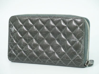 CHANEL マトラッセ ココマーク 長財布 グレー