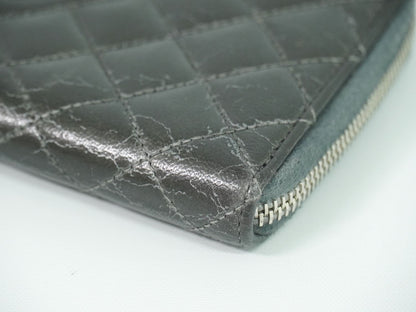 CHANEL マトラッセ ココマーク 長財布 グレー