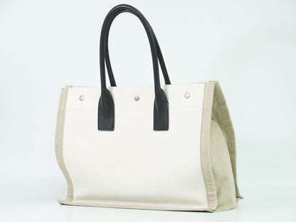 YVES SAINT LAURENT リヴ ゴージュ トートバッグ ホワイト ベージュ