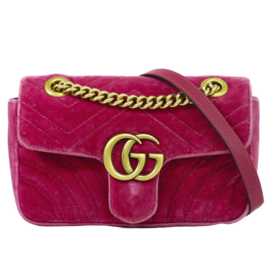 GUCCI GGマーモント ショルダーバッグ ピンク 446744