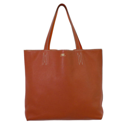 HERMES ドゥブルセンス 45 トートバッグ T刻 ブラウン系