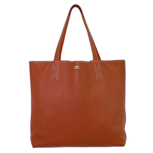 HERMES ドゥブルセンス 45 トートバッグ T刻 ブラウン系