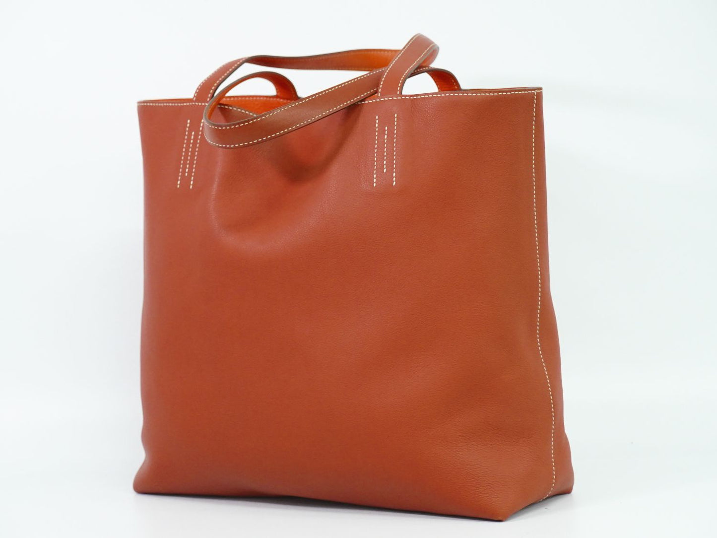 HERMES ドゥブルセンス 45 トートバッグ T刻 ブラウン系