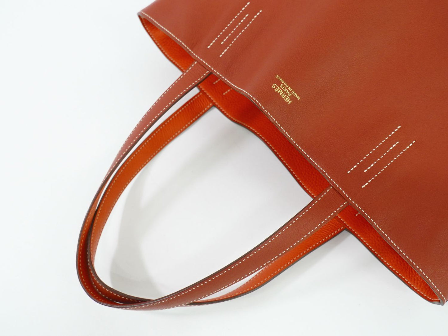 HERMES ドゥブルセンス 45 トートバッグ T刻 ブラウン系