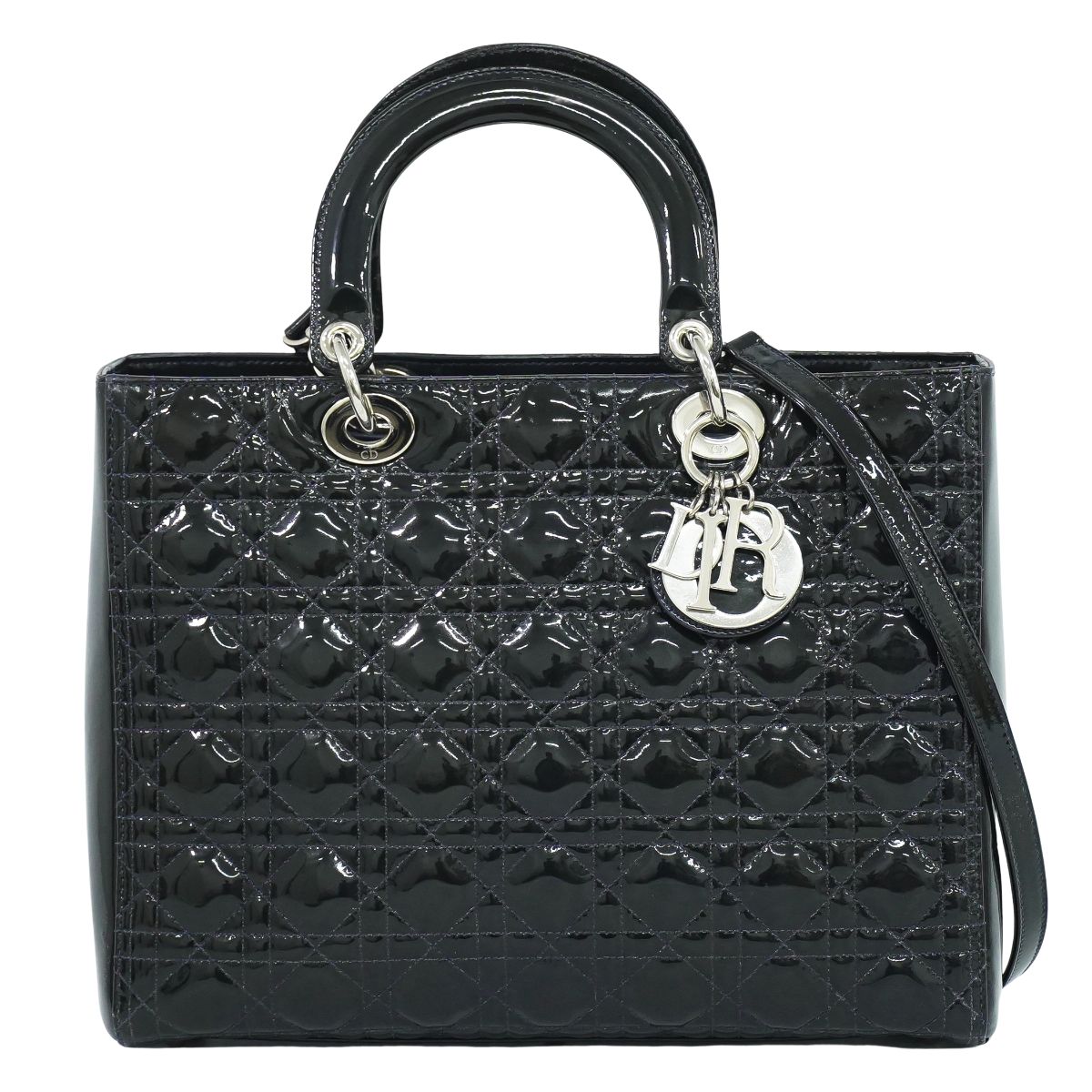 Christian Dior レディディオール 2WAY ショルダーバッグ ネイビー