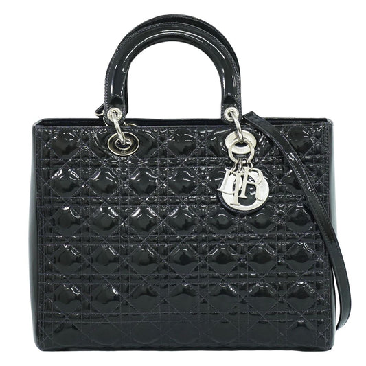 Christian Dior レディディオール 2WAY ショルダーバッグ ネイビー