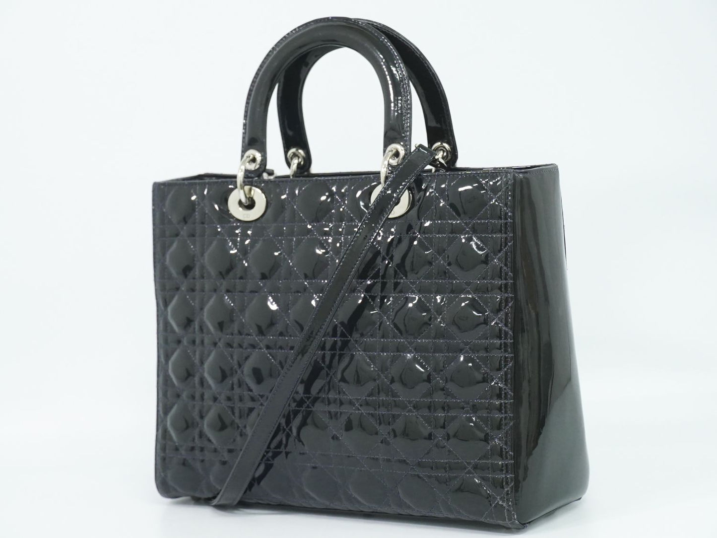 Christian Dior レディディオール 2WAY ショルダーバッグ ネイビー