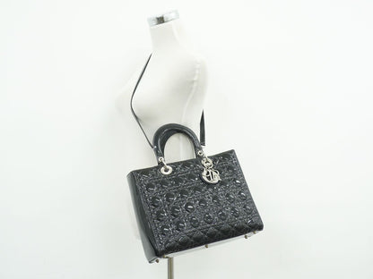 Christian Dior レディディオール 2WAY ショルダーバッグ ネイビー