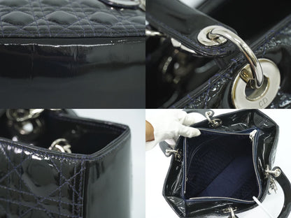 Christian Dior レディディオール 2WAY ショルダーバッグ ネイビー