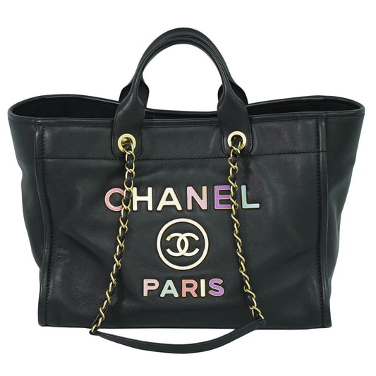 CHANEL ドーヴィル ラージ 2WAY ショルダーバッグ ブラック