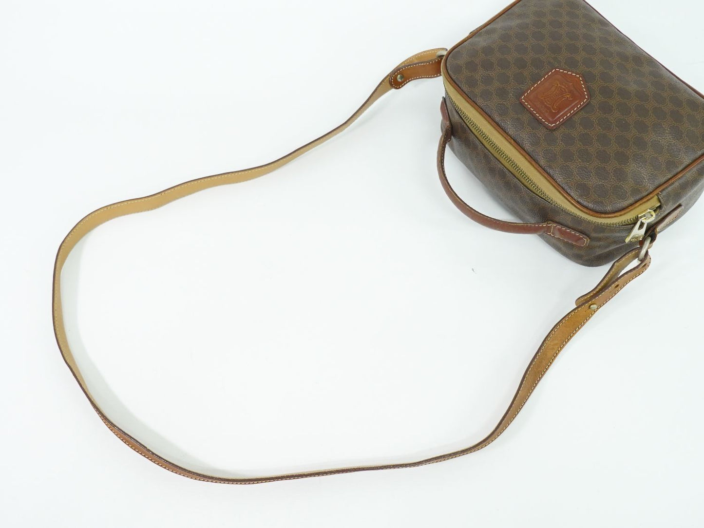 CELINE マカダム 2WAY ショルダーバッグ ブラウン