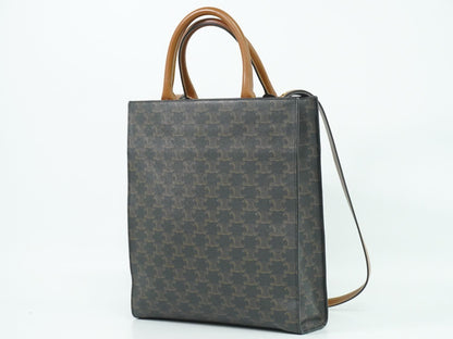 CELINE ミニバーティカルカバ トリオンフ 2WAY ショルダーバッグ ブラウン