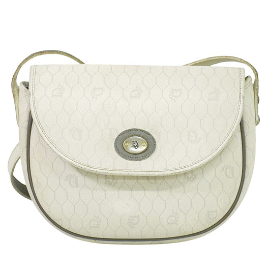 Christian Dior ハニカム柄 ショルダーバッグ ホワイト