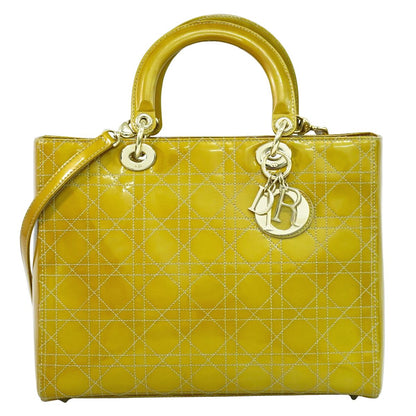 Christian Dior レディディオール 2WAY ショルダーバッグ イエロー系
