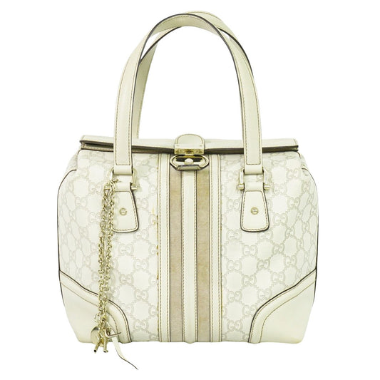 GUCCI グッチシマ レザー ハンドバッグ アイボリー 146002
