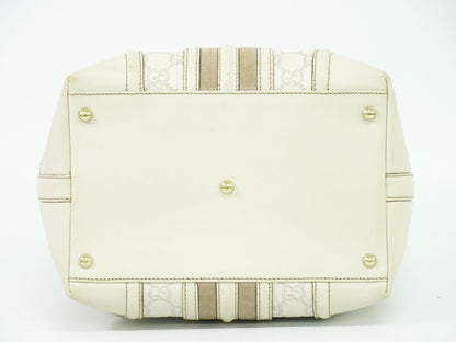 GUCCI グッチシマ レザー ハンドバッグ アイボリー 146002
