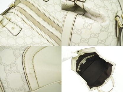 GUCCI グッチシマ レザー ハンドバッグ アイボリー 146002