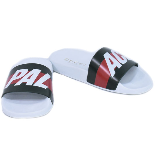 GUCCI × パレス PALACE ロゴ シェリーライン サンダル 39 ホワイト カーキ レッド
