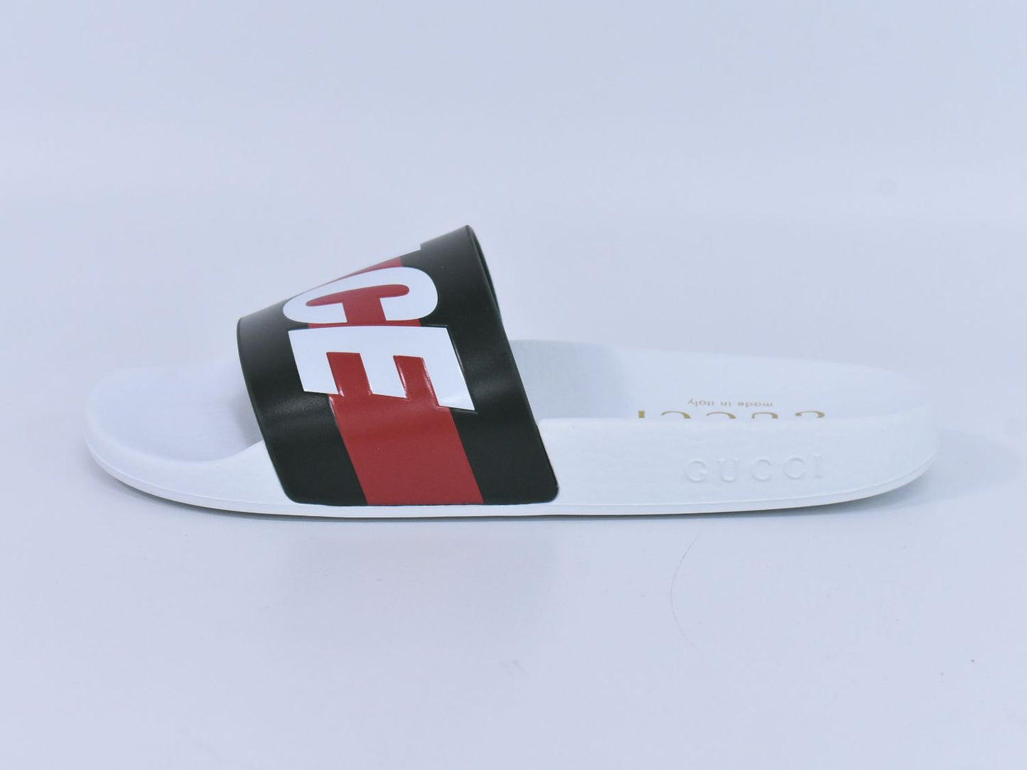 GUCCI × パレス PALACE ロゴ シェリーライン サンダル 39 ホワイト カーキ レッド