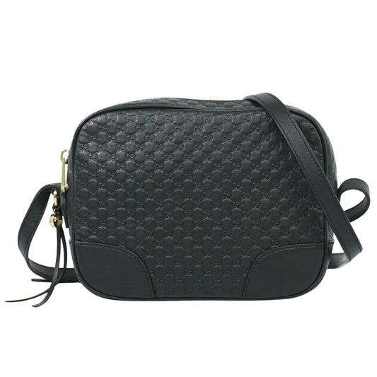 GUCCI グッチシマ レザー ショルダーバッグ ブラック 449413