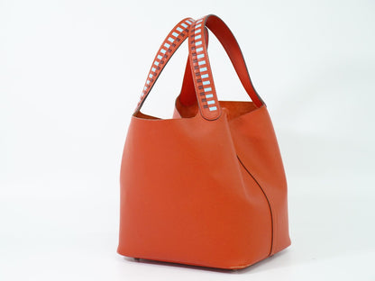 HERMES ピコタンロック MM ハンドバッグ D刻 ルージュクー