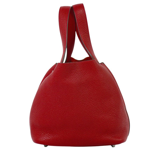 HERMES ピコタンロック MM ハンドバッグ T刻 レッド