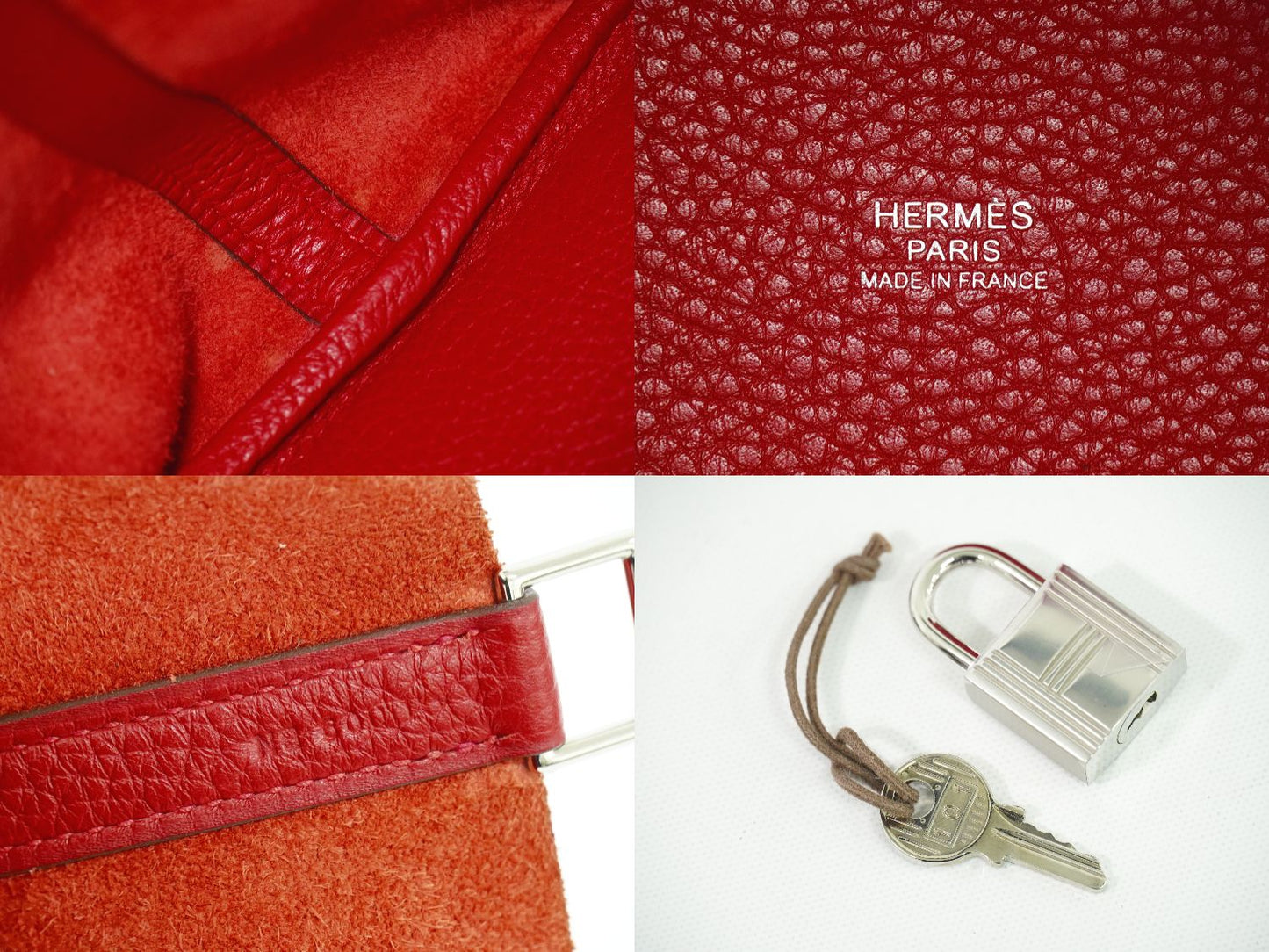 HERMES ピコタンロック MM ハンドバッグ T刻 レッド