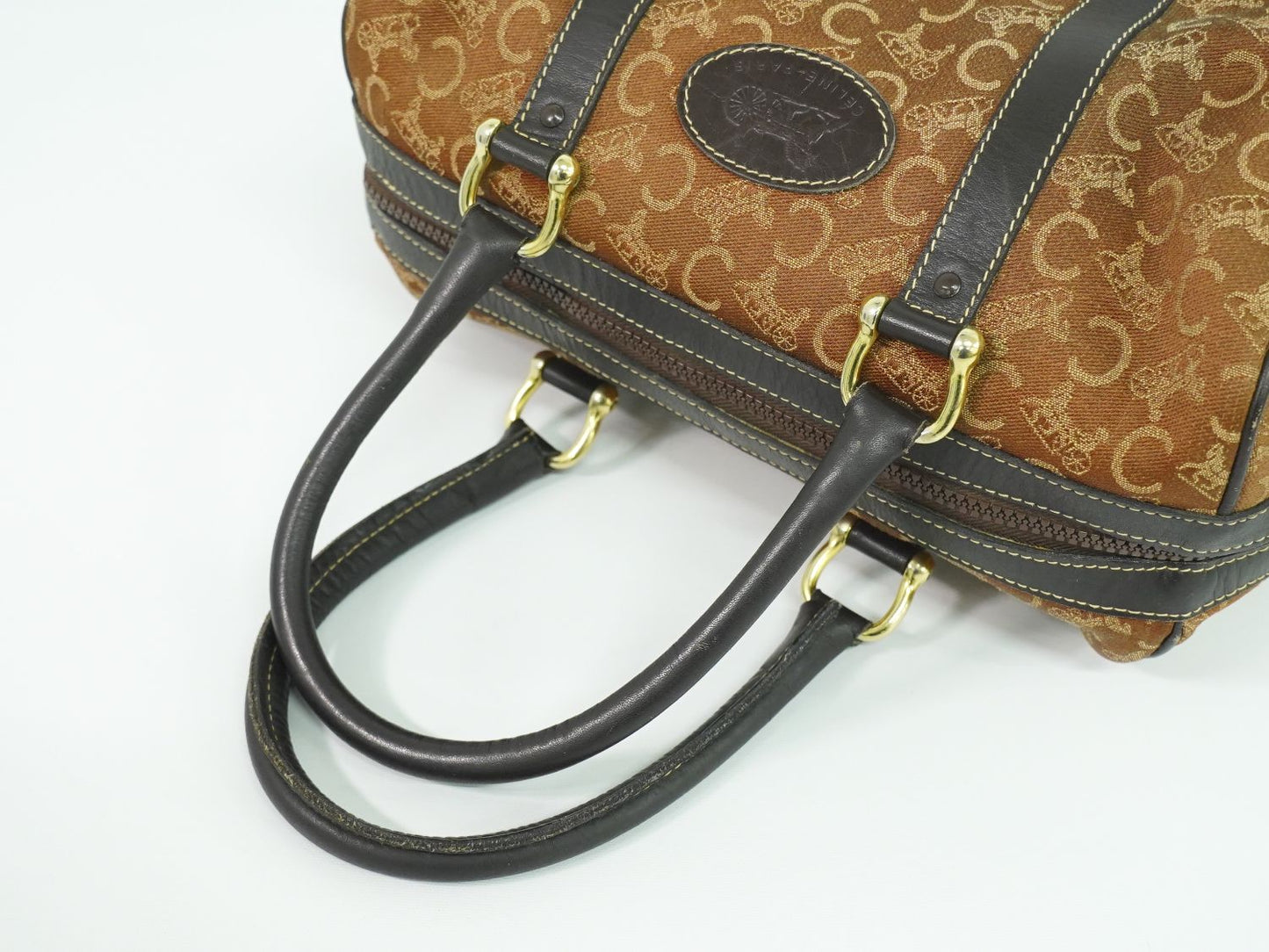 CELINE Cサルキー ミニボストンバッグ ブラウン