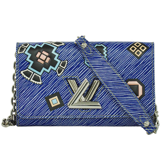 LOUIS VUITTON ツイスト PM ショルダーウォレット エピデニム レザー ブルー M61490